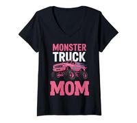 Mujer Monster Truck Mom Diseño Gráfico Camiseta Cuello V