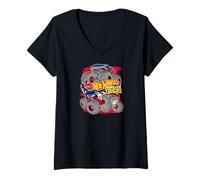 Mujer Monster Trucks de Hot Wheels - Mash Up Mayhem Camiseta Cuello V