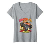Mujer Monster Trucks de Hot Wheels: Tiger Shark Fear The Frenzy Camiseta Cuello V
