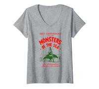 Mujer Monsters of The Sea Camiseta Cuello V