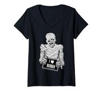 Mujer Monstruo Momia Zombi egipcia I Love Horror Camiseta Cuello V