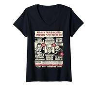 Mujer Monstruos de película de Terror Frankenstein Espeluznante Vintage Halloween Camiseta Cuello V