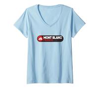 Mujer Mont Blanc Logo Emblema - Mont Blanc Francia Camiseta Cuello V