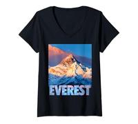 Mujer Monte Everest Montañas del Himalaya Camiseta Cuello V