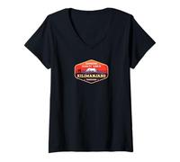 Mujer Monte Kilimanjaro - Insignia de Escalada de África Camiseta Cuello V