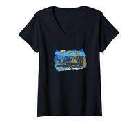Mujer Monte Rinjani Lombok Trekking Senderismo Souvenirs Camiseta Cuello V