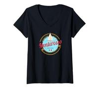 Mujer Monterosso Cinque Terre La Spezia Retro Italia Vintage Camiseta Cuello V