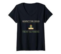 Mujer Montessori Mom Crianza Suave Aprendizaje intencional Consciente Camiseta Cuello V