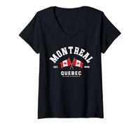 Mujer Montreal Ciudad Natal Canadá Viaje a Montreal Camiseta Cuello V