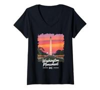Mujer Monumento a Washington Camiseta Cuello V