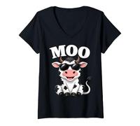 Mujer Moo Cow - Funny Farmer Cow For Men Women Kids Boys and Girls Camiseta Cuello V