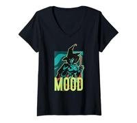 Mujer Mood Actual Descansando Cara De Bruja Halloween Meme Divertido Miedo Camiseta Cuello V