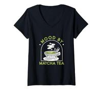 Mujer Mood by Matcha Tea Funny Matcha Tea Drinker Un Amante de Matcha Camiseta Cuello V
