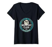 Mujer Moonlight Elixir Minthigh Hallowe 1920 Murciélagos Camiseta Cuello V