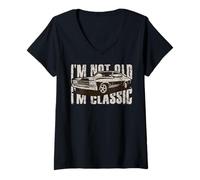 Mujer Mordaza para Hombre con el diseño Divertido de I'm Not Old I'm Classic Car Lover Camiseta Cuello V