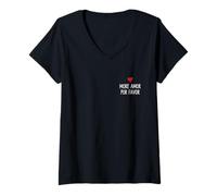Mujer More Amor por Favor Tiny Sketchy Heart Pocket Minimalista Camiseta Cuello V