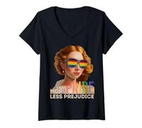 Mujer More Pride, Less Prejudice: LGBTQ+ Equality Tee Camiseta Cuello V
