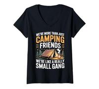 Mujer More Than Camping Friends We're A Small Gang - Camiseta Cuello V