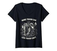 Mujer More Trash Can Less Trash Can’t Funny Raccoons Camiseta Cuello V
