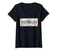 Mujer Morelia Michoacán Mexico License Plate Travel Vacation Beach Camiseta Cuello V
