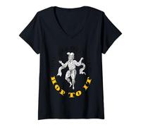 Mujer Morris Hombres Saltar A Ilustración Vintage Divertido Camiseta Cuello V