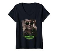 Mujer Mortal Kombat 2 Johnny Cage Portrait Camiseta Cuello V