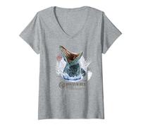 Mujer Mosasaurus Jurassic World: Depredador oceánico Camiseta Cuello V