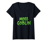 Mujer Moss Goblin Schistostega Pennata Luminoso Luminoso Cueva Musgo Camiseta Cuello V