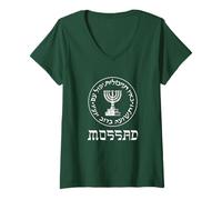 Mujer Mossad IDF Ejército israelí Krav Maga Servicio Secreto de Israel Camiseta Cuello V