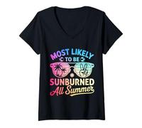 Mujer Most Likely To Be Sunburned All Summer Camiseta Cuello V
