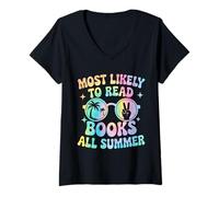 Mujer Most Likely To Read Books All Summer Camiseta Cuello V