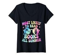 Mujer Most Likely To Read Books All Summer Camiseta Cuello V