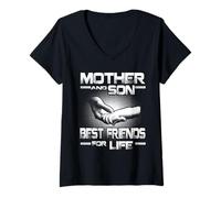 Mujer Mother and Son Best Friend For Life Funny Mothers Day Camiseta Cuello V