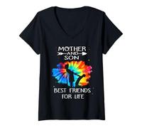 Mujer Mother and Son Best Friend For Life Tie Dye Mothers Day Camiseta Cuello V