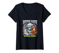 Mujer Mother Earth The Original Creator Retro Bootleg Rap de los 90 Camiseta Cuello V