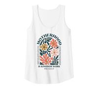 Mujer Motherhood is Kingdom Work Vintage Floral Mom Boho Mommy Camiseta sin Mangas