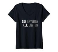 Mujer Motivación IR Más Allá De Los Límites Camiseta Cuello V