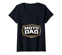 Mujer Moto Dad Motocicleta Día del Padre Motocicleta Dirt Lover MX Camiseta Cuello V