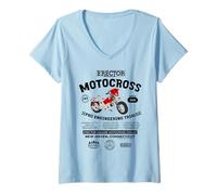 Mujer Motocicleta Erector de Motocross Pro Trials USA Retro Camiseta Cuello V
