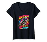 Mujer Motocross Supercross Race Dirt Bike Racing Dirt Never Hurt Camiseta Cuello V