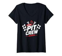 Mujer Motorsport Mechanic Racing Team Official Pit Crew Member Camiseta Cuello V
