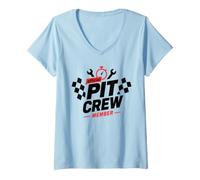 Mujer Motorsport Mechanic Racing Team Official Pit Crew Member Camiseta Cuello V