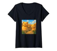 Mujer Mount Rushmore National Memorial US Teddy Bears Presedents Camiseta Cuello V