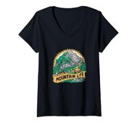 Mujer Mountain Life Forrest Cottage Animals para Hombres, Mujeres, niños y niñas Camiseta Cuello V