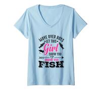 Mujer Move Over Boys Let This Girl Show You How To Fish Girls Camiseta Cuello V