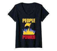 Mujer Movimiento de protesta contra la corrupción en Filipinas Camiseta Cuello V