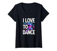 Mujer Movimiento I Love To Dance Passion Camiseta Cuello V