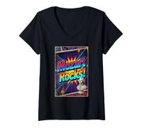 Mujer Mozart mece a Amadeus Camiseta Cuello V