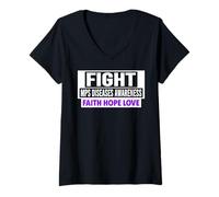Mujer MPS Awareness Shirt - Combate Mps Diseases Awareness Camiseta Cuello V