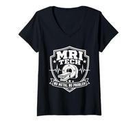 Mujer MRI Tech Ningún Metal No Problem Imágenes por Resonancia Médica Camiseta Cuello V